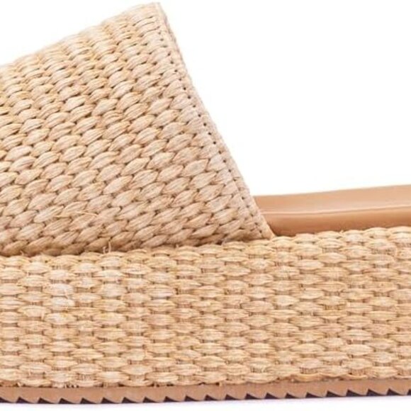 Platform Sandals Women – Raffia Espadrilles Slip On Slides - Picture 6 of 6